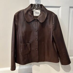 BA & SH Milo Leather Jacket in Chocolate Brown